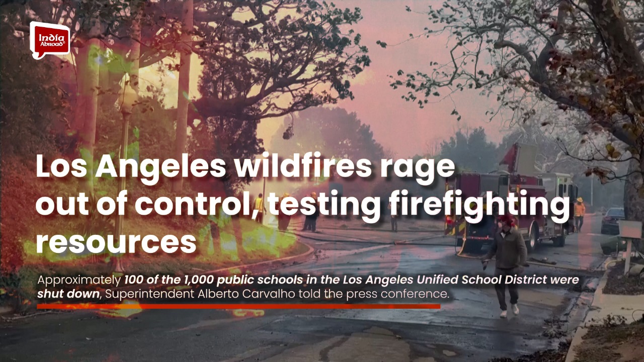 Los Angeles wildfires rage out of control, testing firefighting resources